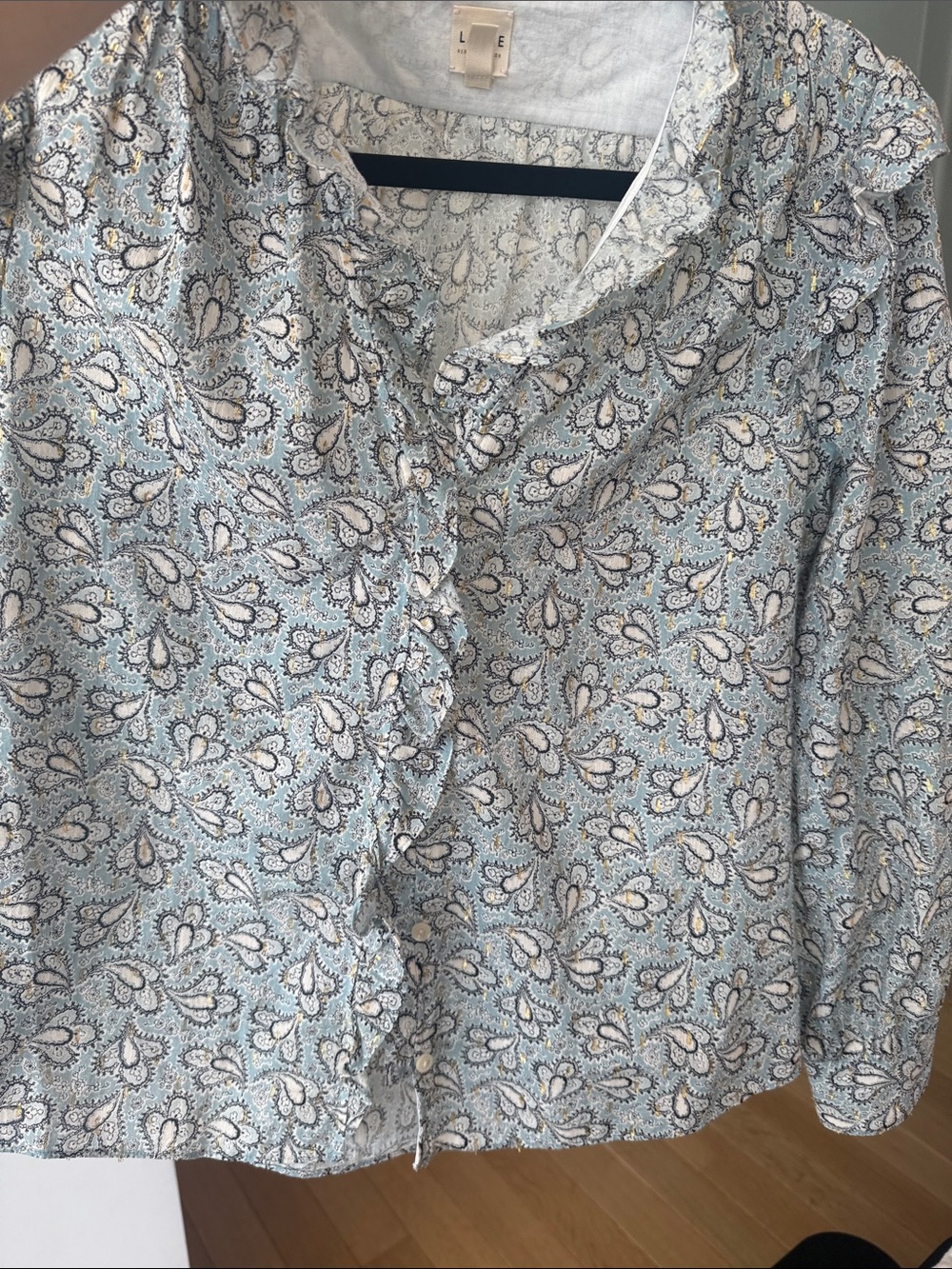 Rebecca Taylor Light Blue Paisley Button-Down Shirt